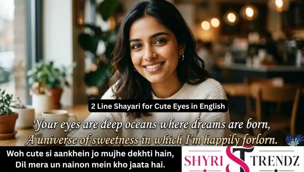 2 Line Shayari for Cute Eyes in English