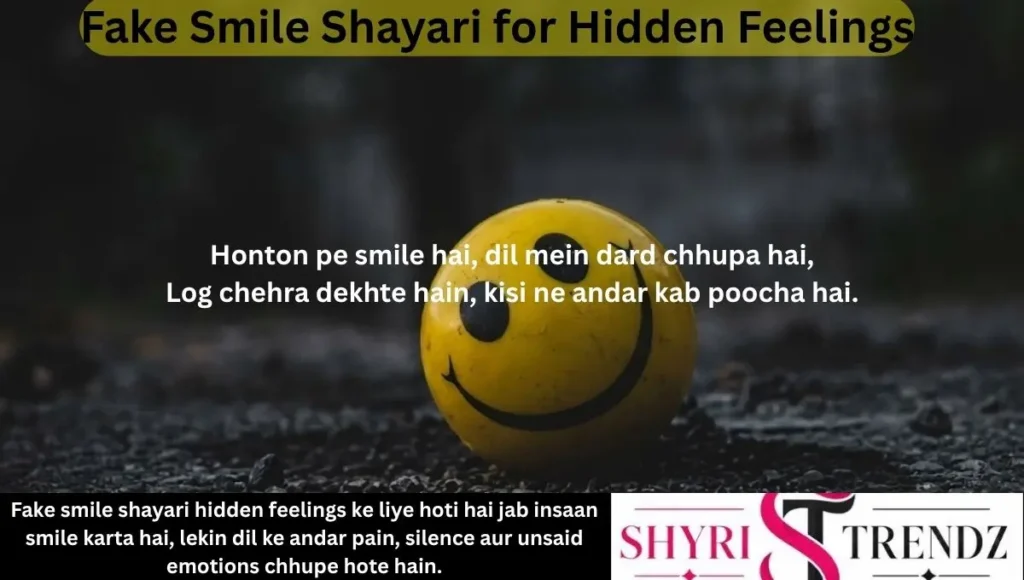 Fake Smile Shayari for Hidden Feelings