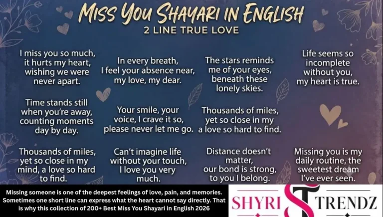 200+ Best Miss You Shayari in English: 2 Line True Love