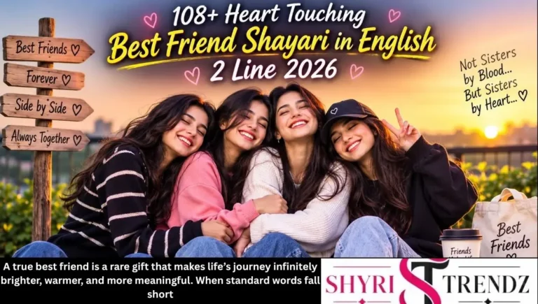 108+ Heart Touching Best Friend Shayari in English 2 Line 2026