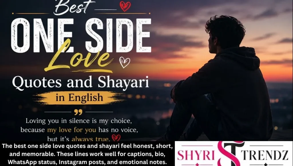 Best One Side Love Quotes and Shayari in English