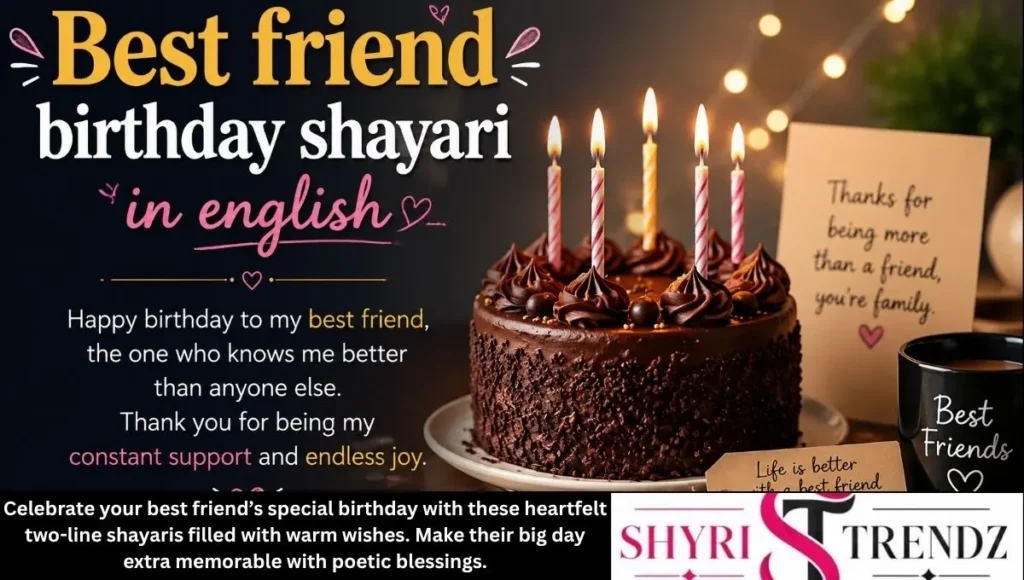 Best friend birthday shayari in english