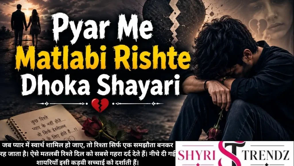 Pyar Me Matlabi Rishte Dhoka Shayari