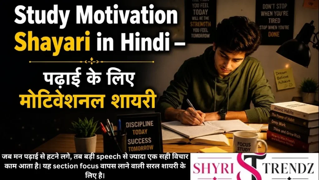 Study Motivation Shayari in Hindi – पढ़ाई के लिए मोटिवेशनल शायरी
