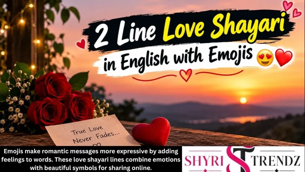 2 Line Love Shayari in English with Emojis